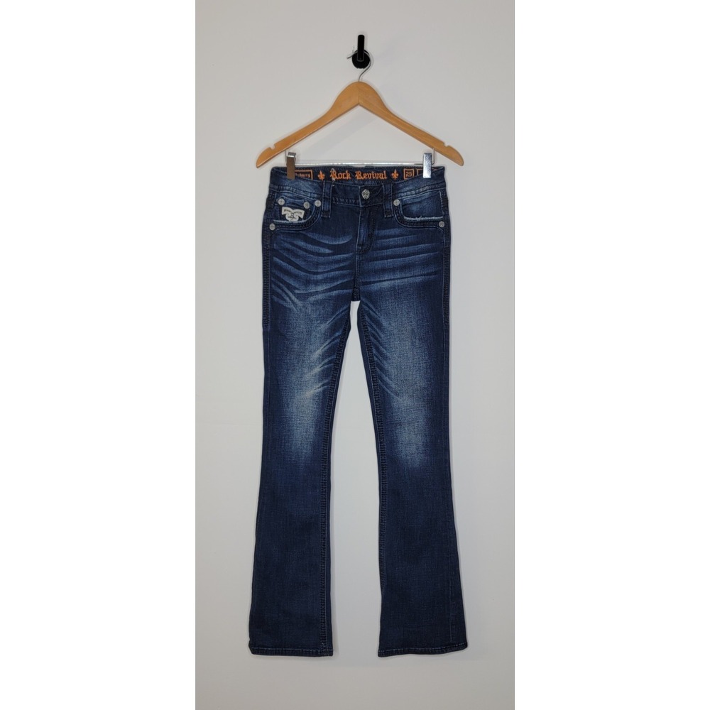 Rock Revival Low Rise Boot Jeans Women's Size 25 Dark Wash
